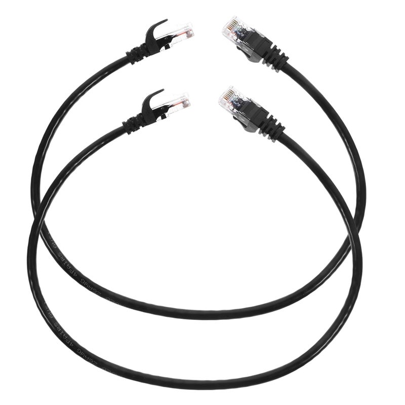 Gatuida 2Pcs Black Ethernet Cable High Speed Patch Cord for Router Laptop Computer - Image 1